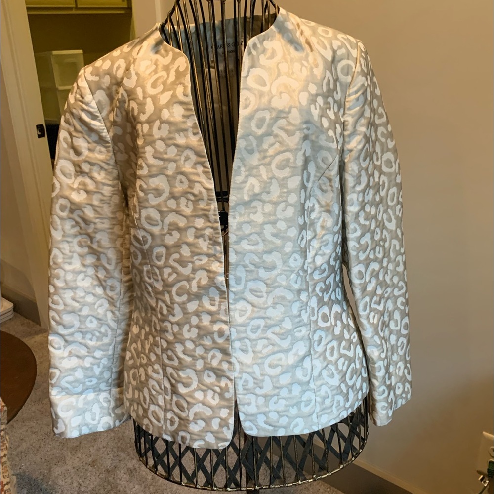 Silver and white leopard print jacket
